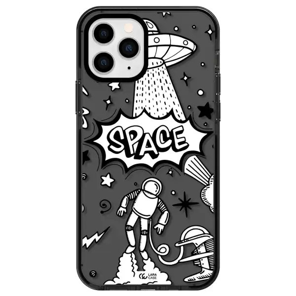 Space Poster Apple iPhone 11 pro max impact Smoke Black Case