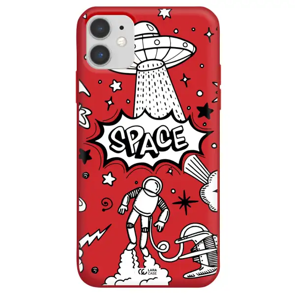 Space Poster Apple iPhone 11 Silicone Imperial Red Case