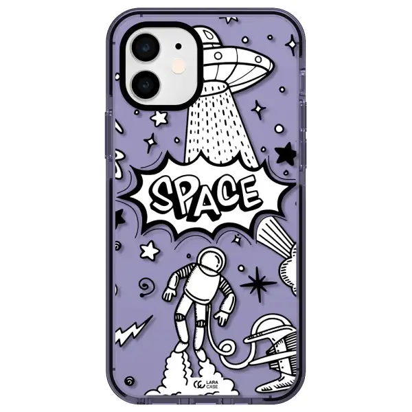 Space Poster Apple iPhone 12 impact Lilac Case