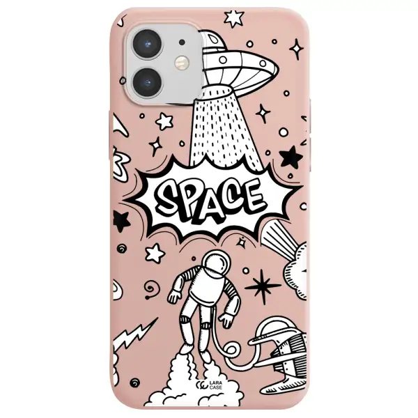 Space Poster Apple iPhone 12 mini Silicone pastel pink Case