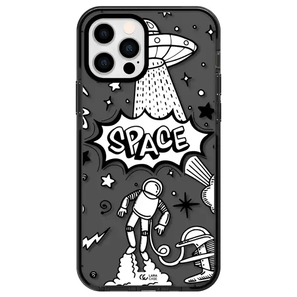 Space Poster Apple iPhone 12 pro impact Smoke Black Case