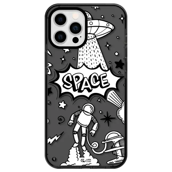 Space Poster Apple iPhone 12 pro max impact Smoke Black Case