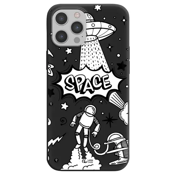 Space Poster Apple iPhone 12 pro Silicone black Case