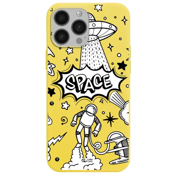 Space Poster Apple iPhone 13 Pro Silicone canary yellow Case