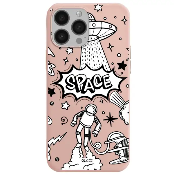 Space Poster Apple iPhone 13 Pro Silicone pastel pink Case