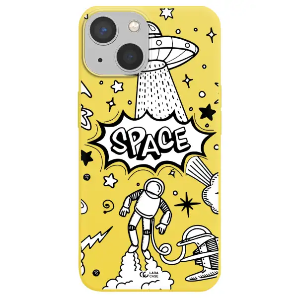 Space Poster Apple iPhone 13 Silicone canary yellow Case