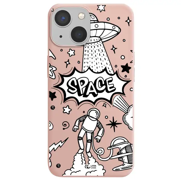 Space Poster Apple iPhone 13 Silicone pastel pink Case