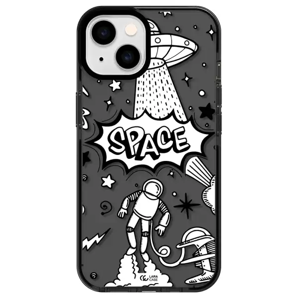 Space Poster Apple iPhone 14 impact Smoke Black Case