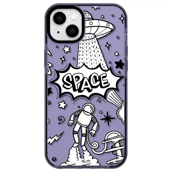 Space Poster Apple iPhone 14 plus impact Lilac Case