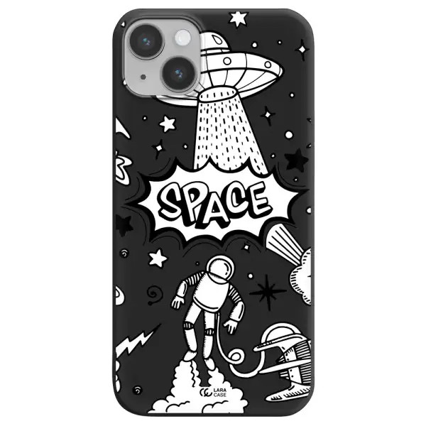 Space Poster Apple iPhone 14 plus Silicone black Case