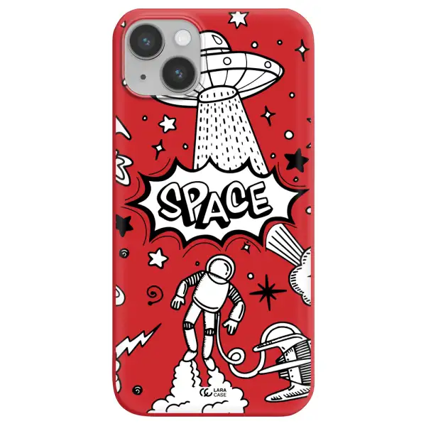 Space Poster Apple iPhone 14 plus Silicone Imperial Red Case