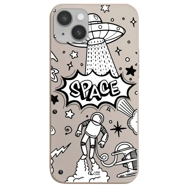Space Poster Apple iPhone 14 plus Silicone Stone Case