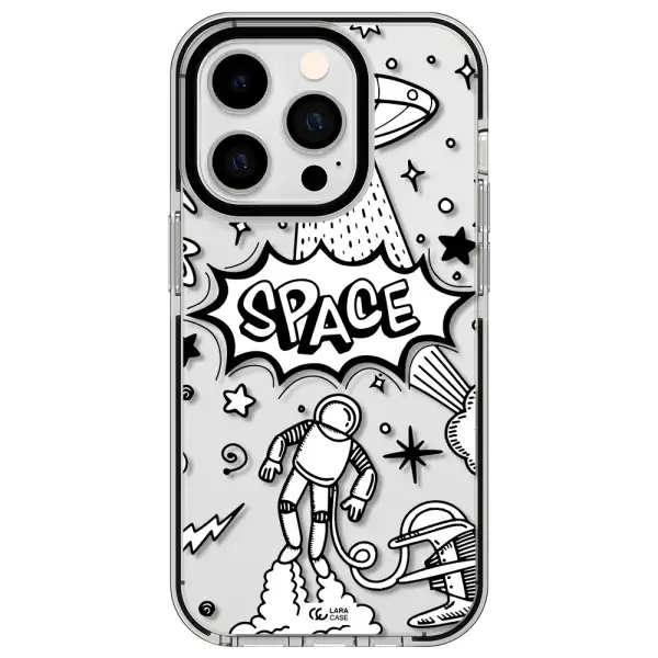 Space Poster Apple iPhone 14 pro impact black border Case