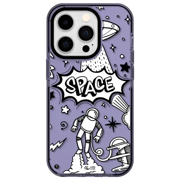 Space Poster Apple iPhone 14 pro impact Lilac Case