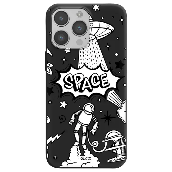 Space Poster Apple iPhone 14 pro max Silicone black Case
