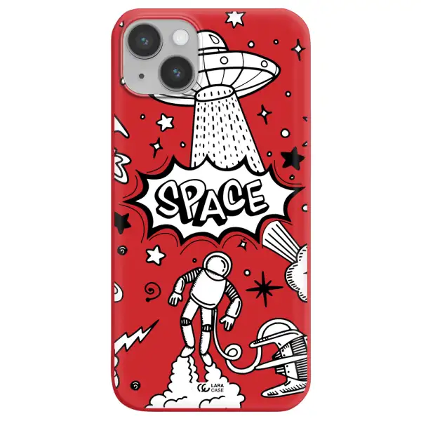 Space Poster Apple iPhone 14 Silicone Imperial Red Case