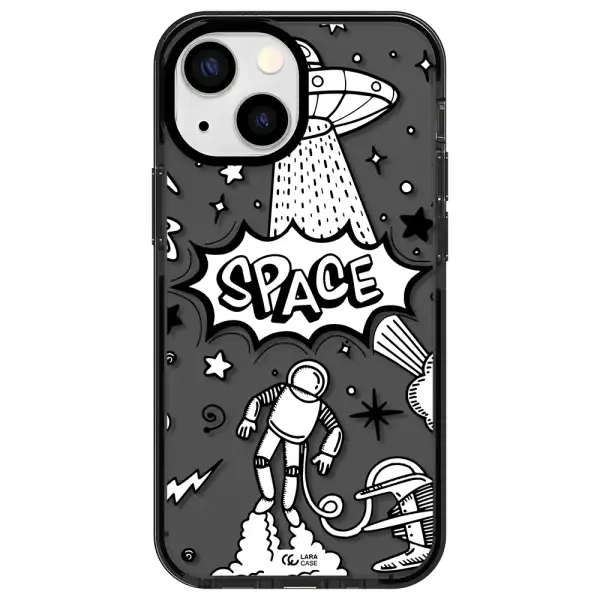 Space Poster Apple iPhone 15 impact Smoke Black Case