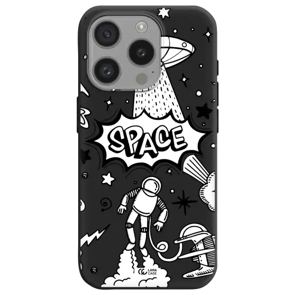 Space Poster Apple Iphone 15 Pro Silicone Black Case