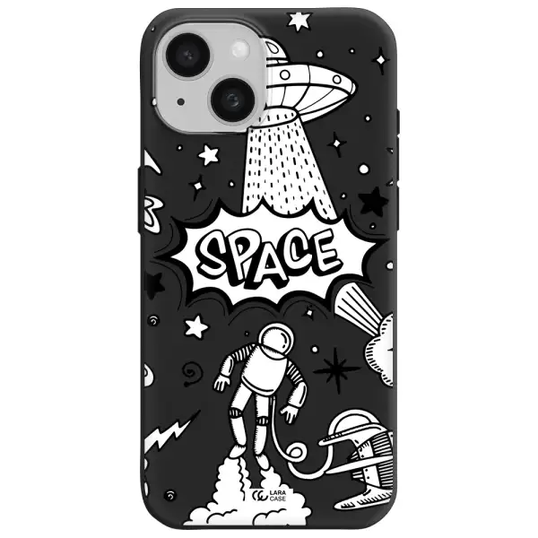 Space Poster Apple iPhone 15 Silicone black Case