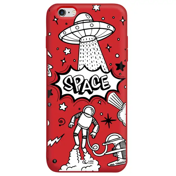 Space Poster Apple iPhone 6 plus Silicone Imperial Red Case