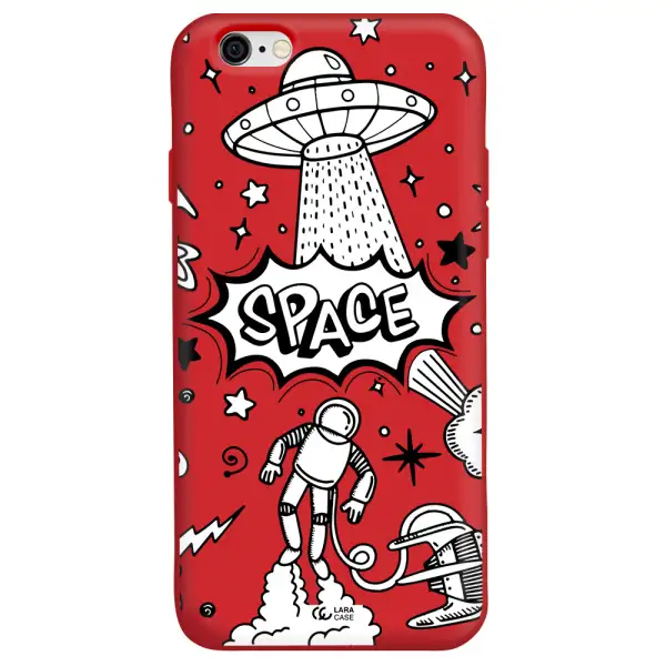 Space Poster Apple iPhone 6 Silicone Imperial Red Case