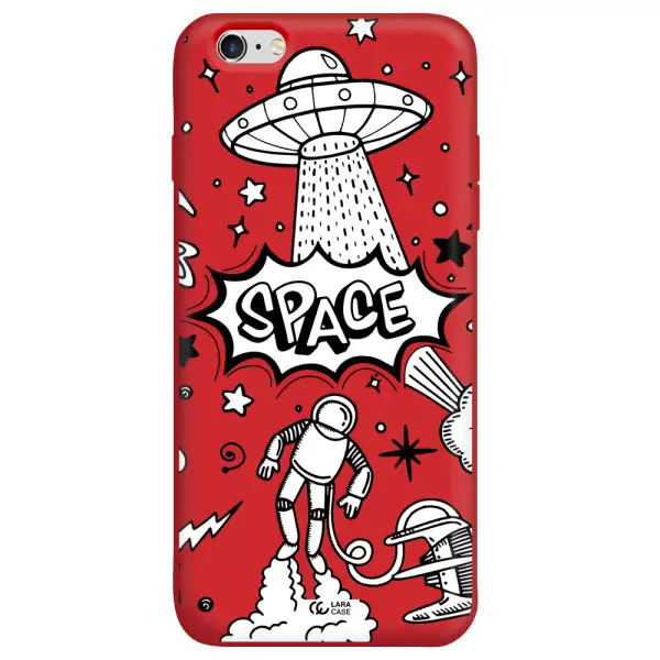 Space Poster Apple iPhone 6S Silicone Imperial Red Case