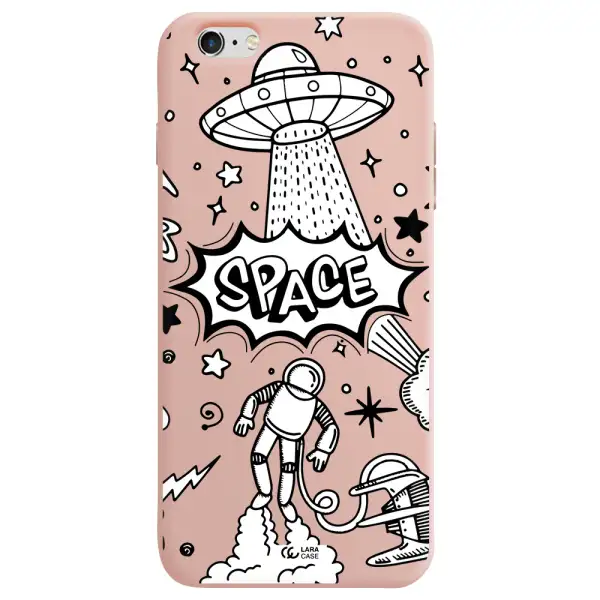 Space Poster Apple iPhone 6S Silicone pastel pink Case