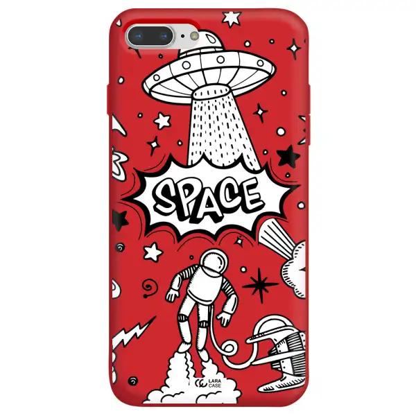Space Poster Apple iPhone 7 plus Silicone Imperial Red Case