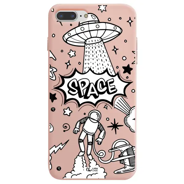 Space Poster Apple iPhone 7 plus Silicone pastel pink Case