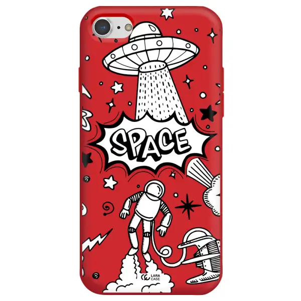 Space Poster Apple iPhone 7 Silicone Imperial Red Case