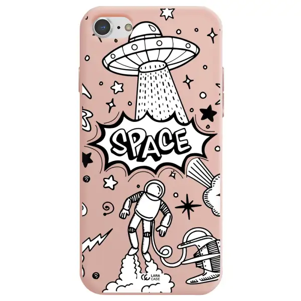 Space Poster Apple iPhone 7 Silicone pastel pink Case