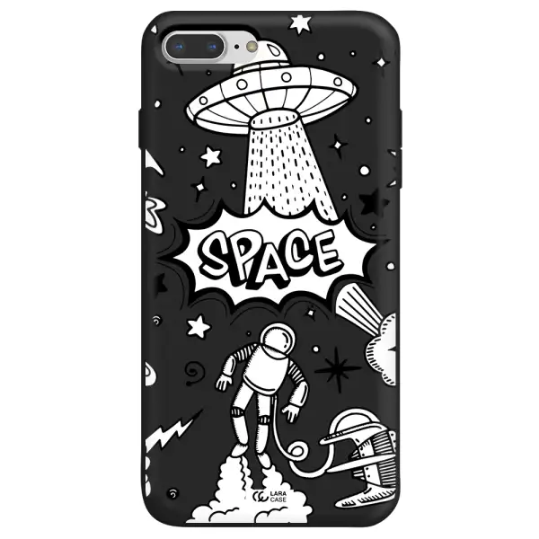 Space Poster Apple iPhone 8 plus Silicone black Case