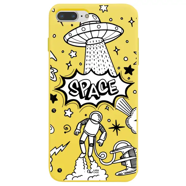 Space Poster Apple iPhone 8 plus Silicone canary yellow Case