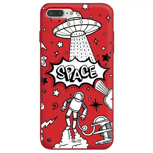Space Poster Apple iPhone 8 plus Silicone Imperial Red Case