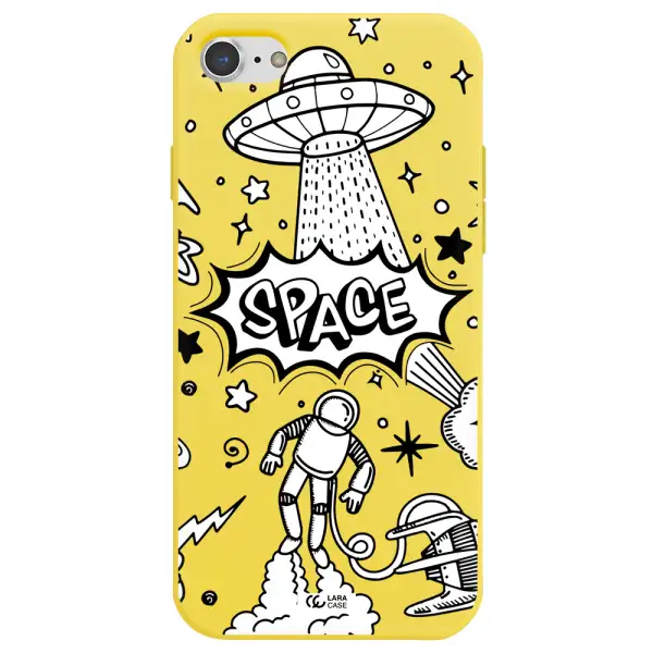 Space Poster Apple iPhone 8 Silicone canary yellow Case