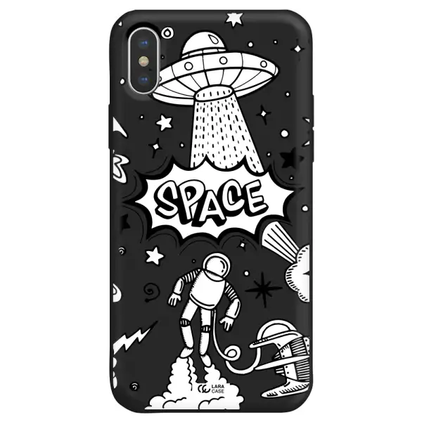 Space Poster Apple iPhone X Silicone black Case