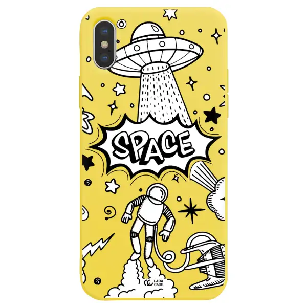 Space Poster Apple iPhone XS Silicone canary yellow Case