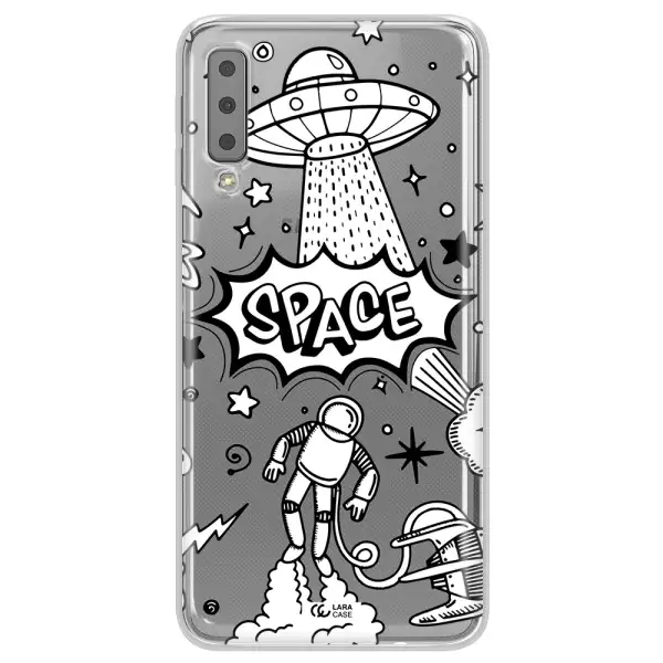 Space Poster Samsung A7 2018 Clear TPU Case