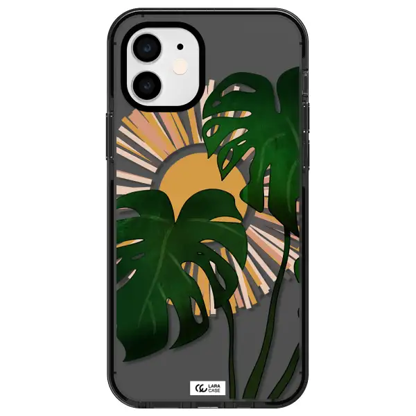 Monstera Leaf Apple iPhone 11 impact Smoke Black Case