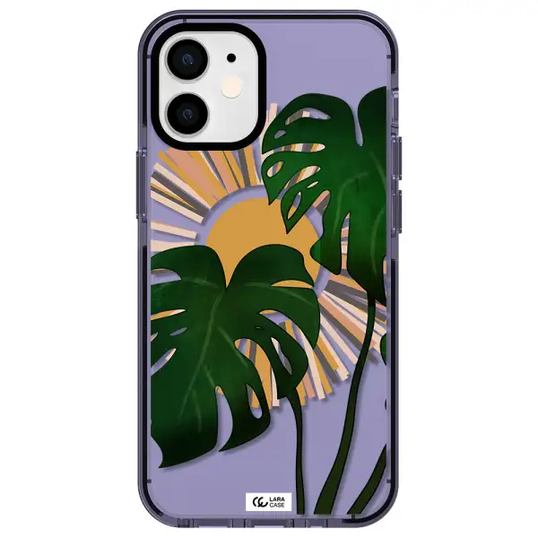 Monstera Leaf Apple iPhone 12 mini impact Lilac Case