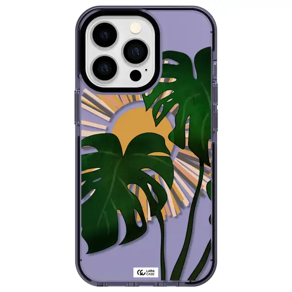 Monstera Leaf Apple iPhone 13 Pro impact Lilac Case