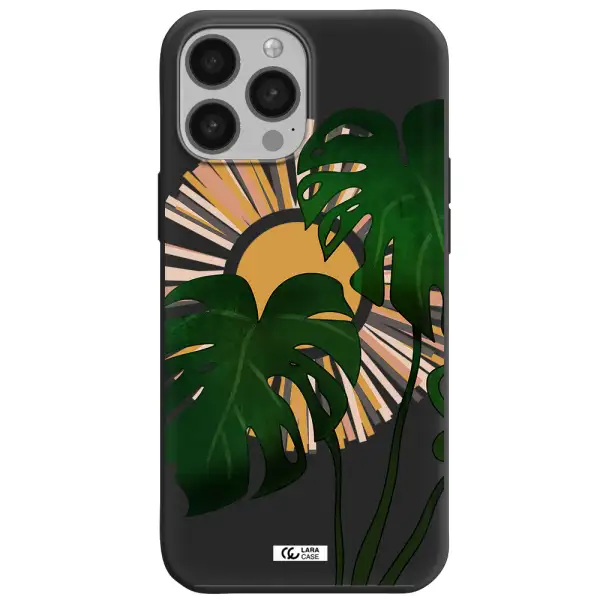 Monstera Leaf Apple iPhone 13 Pro Max Silicone black Case