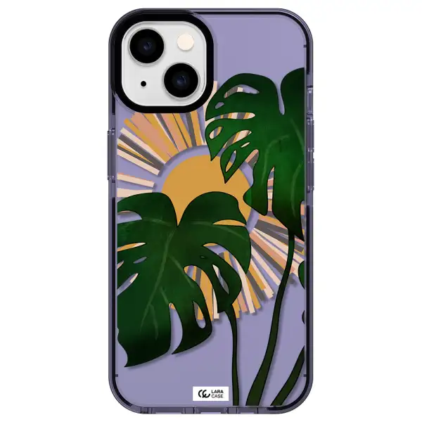 Monstera Leaf Apple iPhone 14 impact Lilac Case