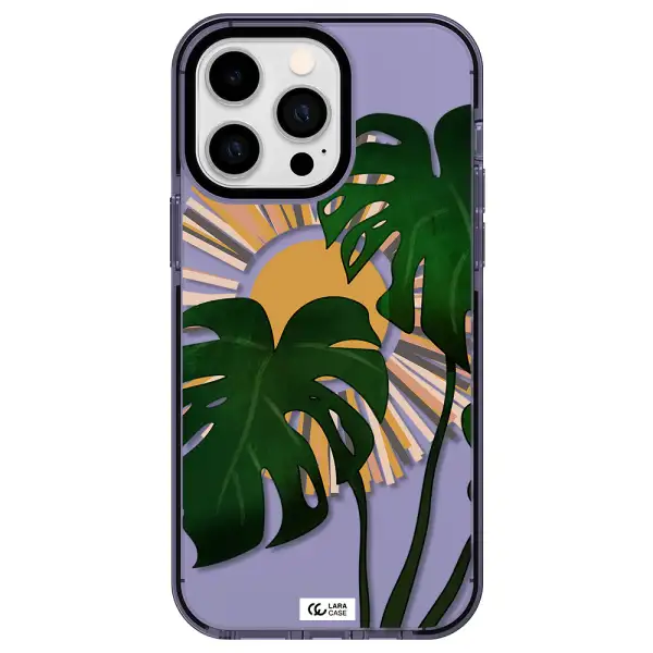 Monstera Leaf Apple iPhone 15 Pro Max impact Lilac Case