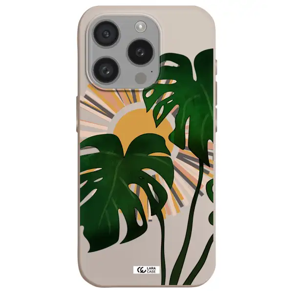 Monstera Leaf Apple Iphone 15 Pro Silicone Stone Case