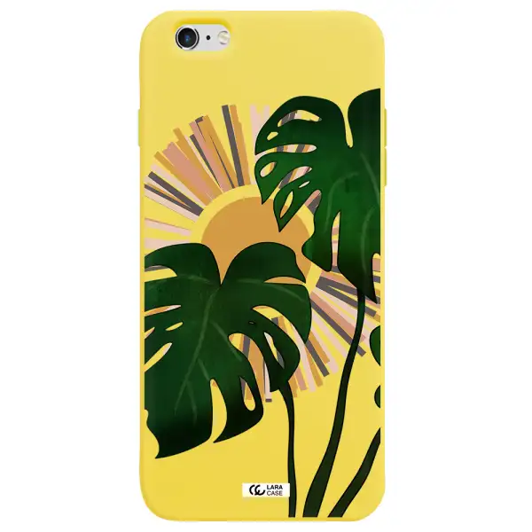 Monstera Leaf Apple iPhone 6 plus Silicone canary yellow Case