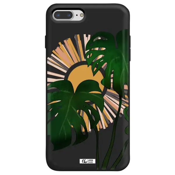 Monstera Leaf Apple iPhone 7 plus Silicone black Case