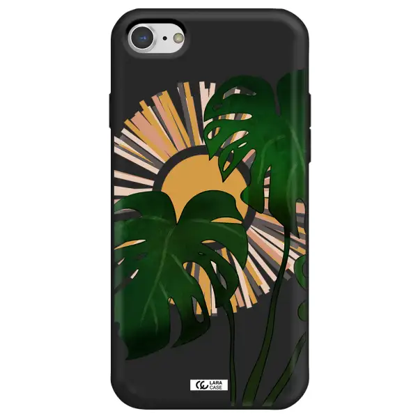 Monstera Leaf Apple iPhone 7 Silicone black Case