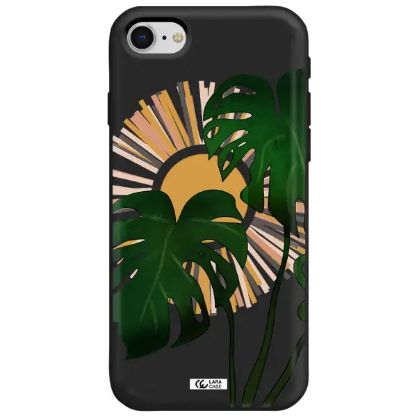Monstera Leaf Apple iPhone se 2020 Silicone black Case