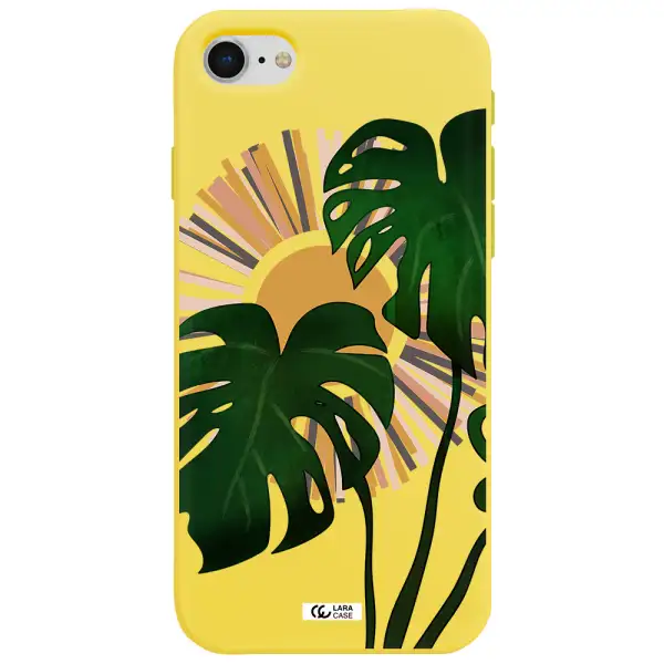 Monstera Leaf Apple iPhone se 2020 Silicone canary yellow Case